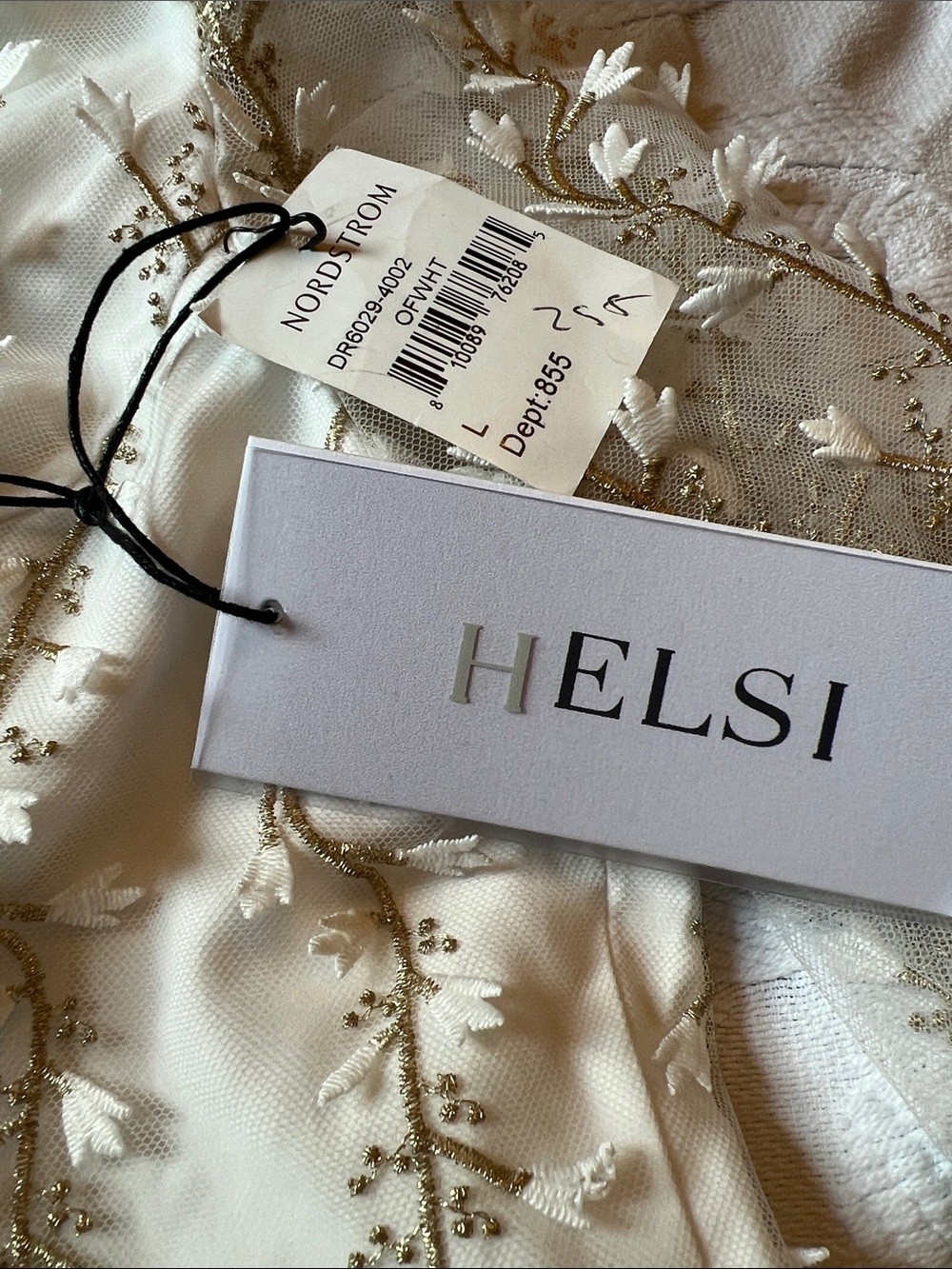 HELSI NWT Ella Embroidered Cream White Midi Dress with floral appliqué - Picture 5 of 7